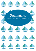 Bateaux &agrave; voile pour f&ecirc;ter l'arriv&eacute;e d'un gar&ccedil;on